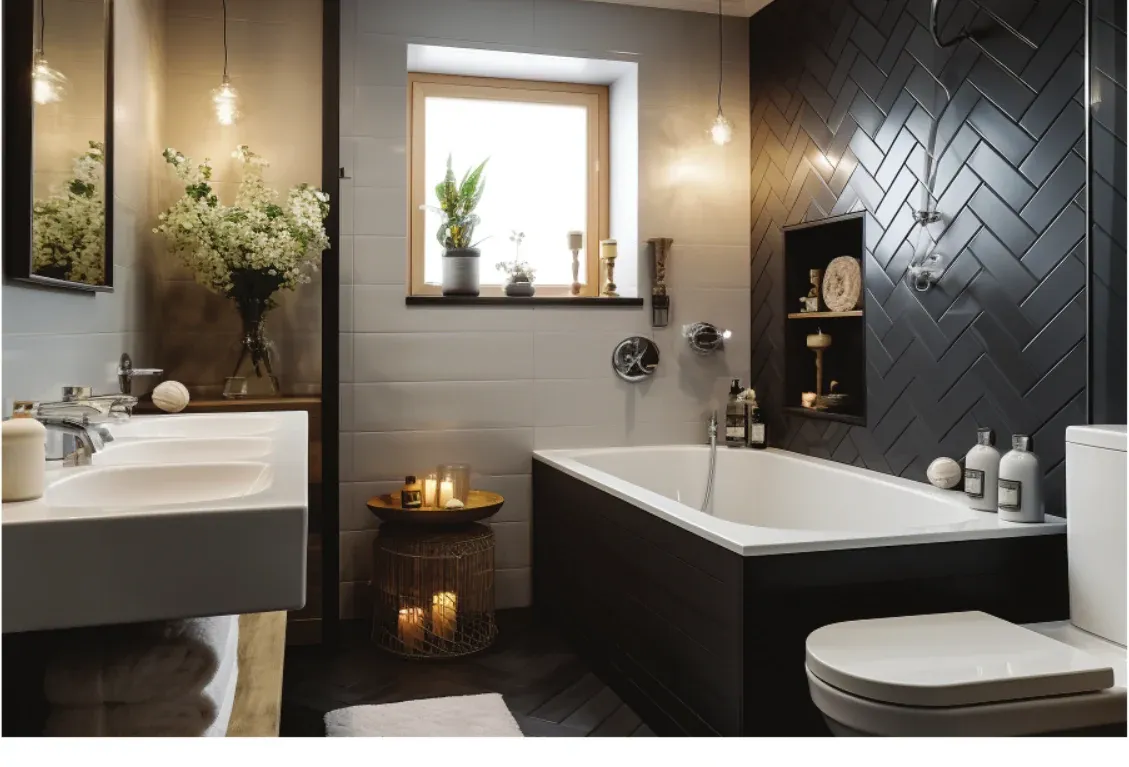 Bathroom fitted with Sanvo fixtures