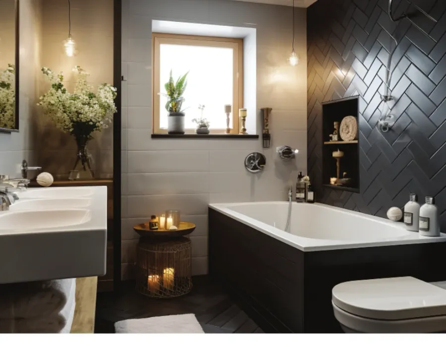 Bathroom fitted with Sanvo fixtures