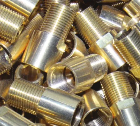 Brass fittings ready for machining